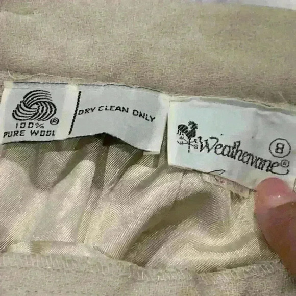 Vintage Weathervane Cream Wool Skirt 26 Waist XS UNION MADE - Picture 3 of 4